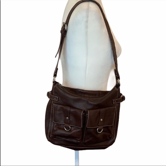 🔴SOLD🔴 Fossil Vintage Dark Brown Leather Bag - Picture 2 of 9